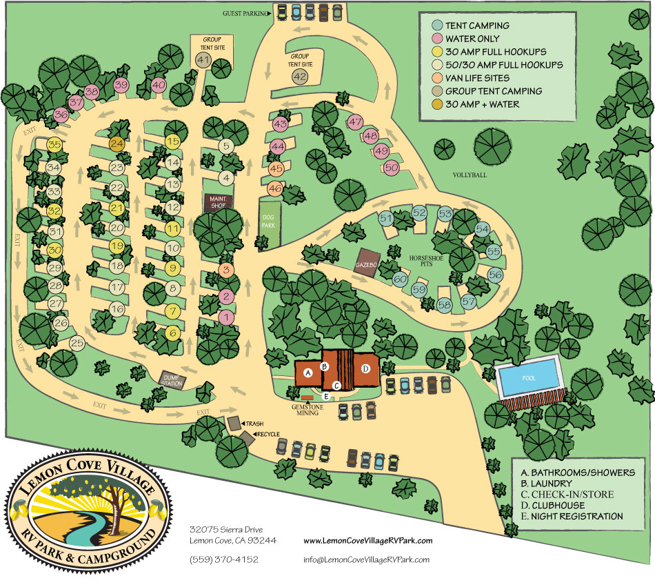 Sequoia National Park Camping - RV Park - Kings Canyon Camping - Lemon Cove RV Park, California